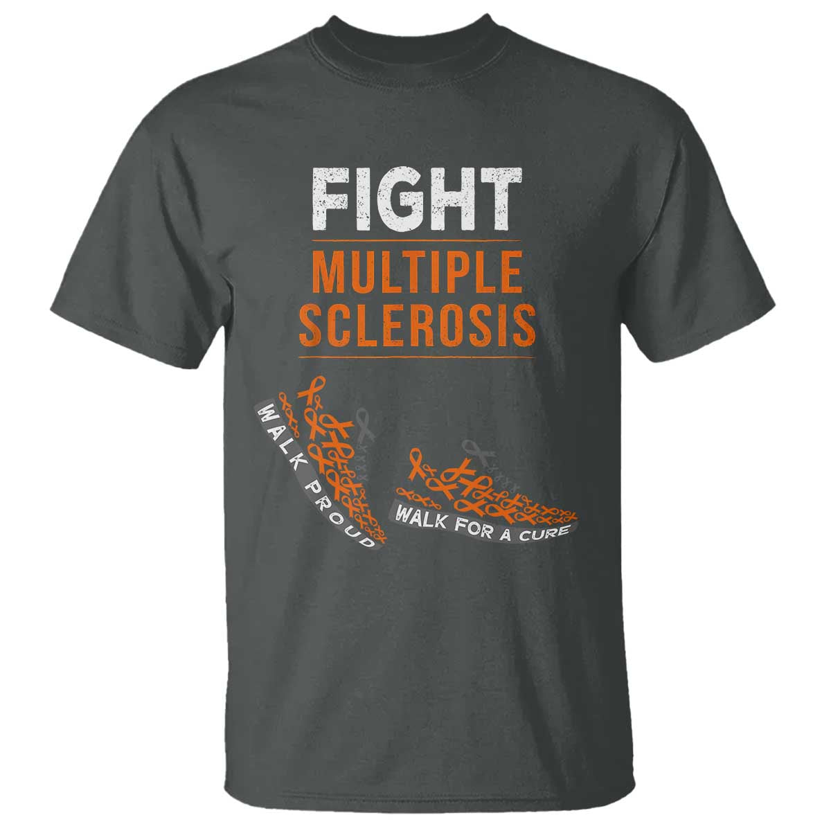 Fight MS T Shirt Orange Ribbon Multiple Sclerosis Awareness