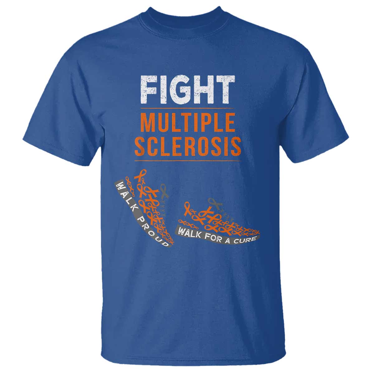 Fight MS T Shirt Orange Ribbon Multiple Sclerosis Awareness