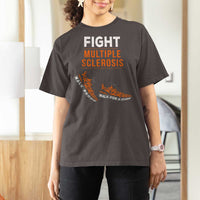 Fight MS T Shirt For Women Orange Ribbon Multiple Sclerosis Awareness