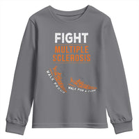 Fight MS Youth Sweatshirt Orange Ribbon Multiple Sclerosis Awareness