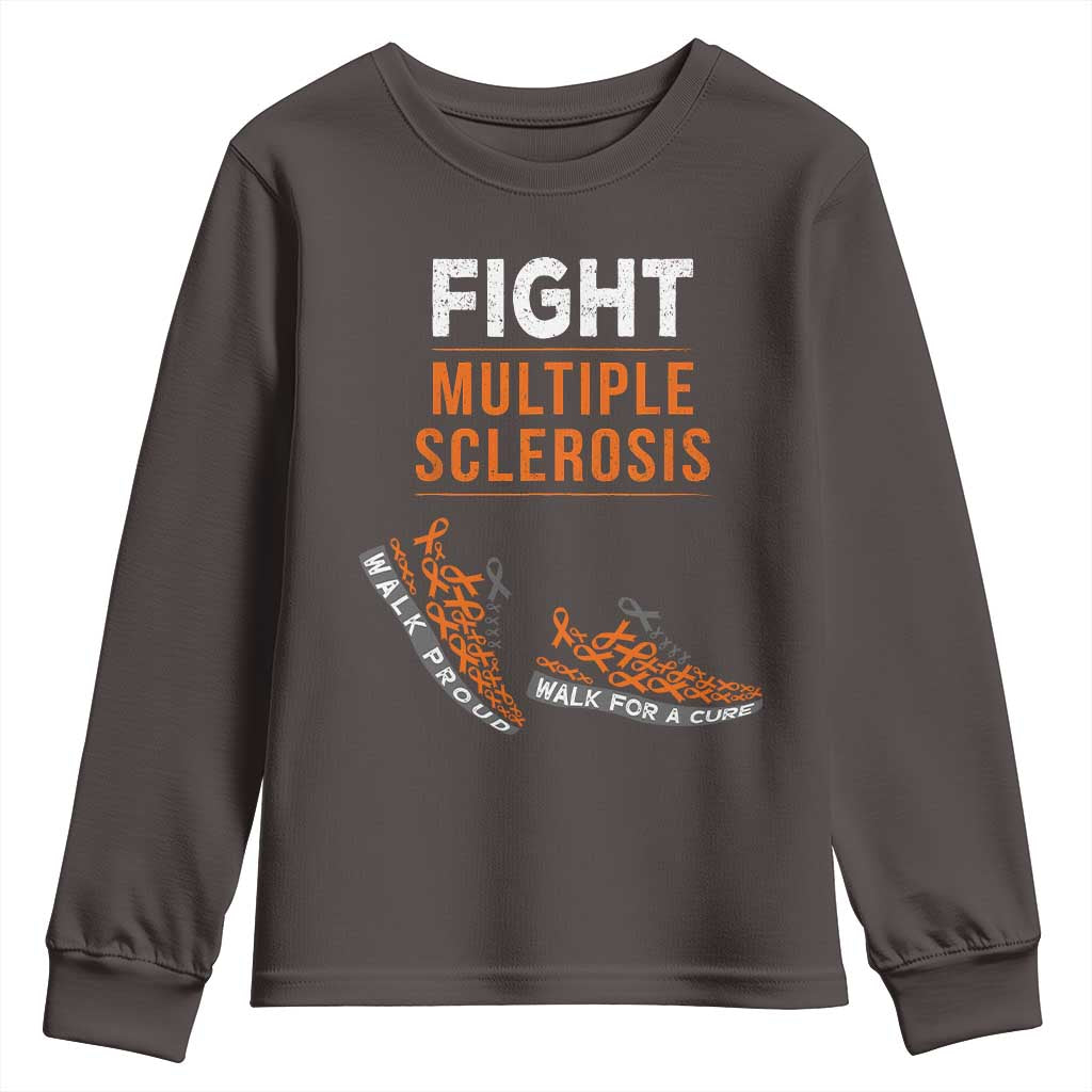 Fight MS Youth Sweatshirt Orange Ribbon Multiple Sclerosis Awareness