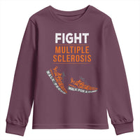 Fight MS Youth Sweatshirt Orange Ribbon Multiple Sclerosis Awareness