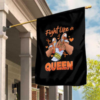 Multiple Sclerosis Awareness Garden Flag Orange Ribbon Fight MS Like A Queen - Wonder Print Shop