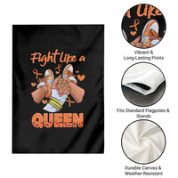 Multiple Sclerosis Awareness Garden Flag Orange Ribbon Fight MS Like A Queen - Wonder Print Shop