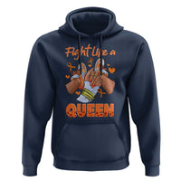 Multiple Sclerosis Awareness Hoodie Orange Ribbon Fight MS Like A Queen