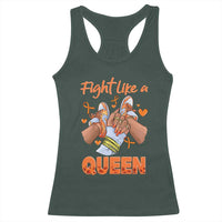 Multiple Sclerosis Awareness Racerback Tank Top Orange Ribbon Fight MS Like A Queen