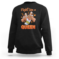 Multiple Sclerosis Awareness Sweatshirt Orange Ribbon Fight MS Like A Queen