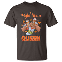 Multiple Sclerosis Awareness T Shirt Orange Ribbon Fight MS Like A Queen