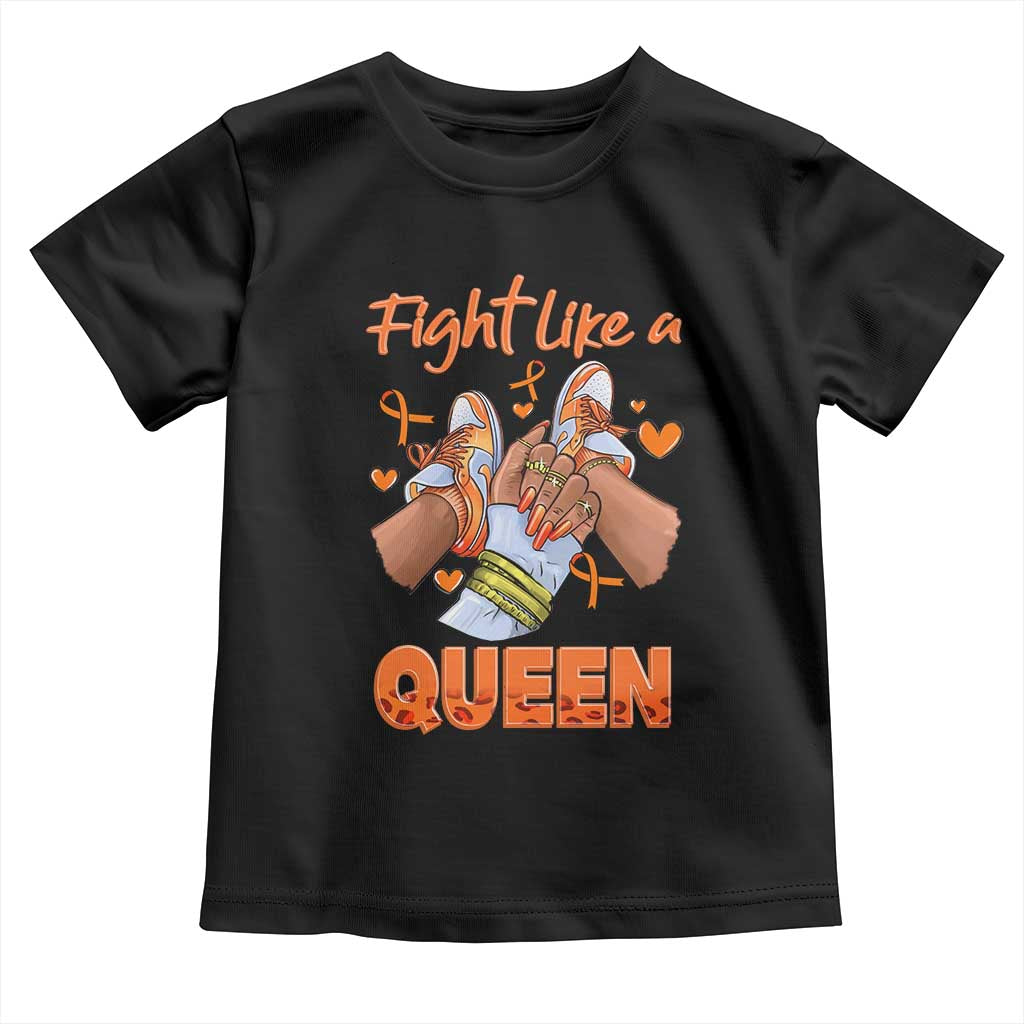 Multiple Sclerosis Awareness Toddler T Shirt Orange Ribbon Fight MS Like A Queen