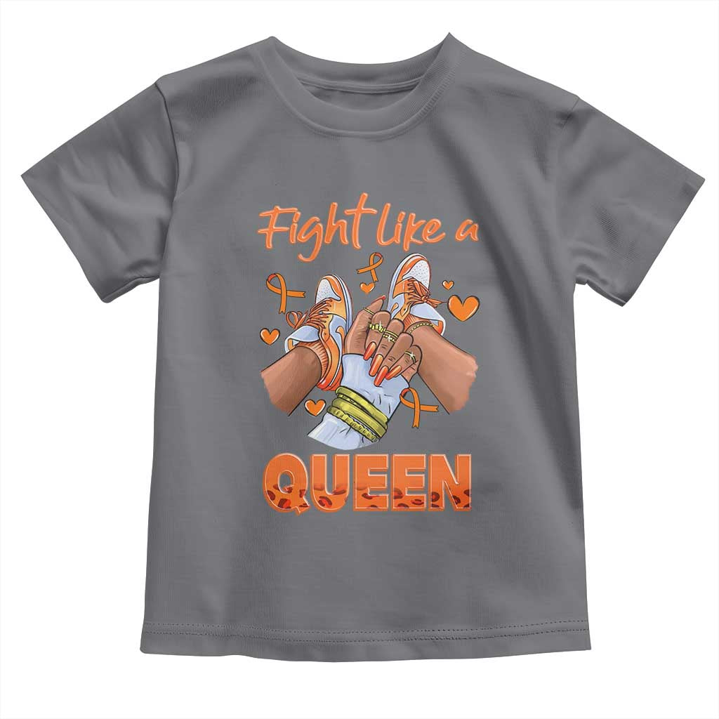 Multiple Sclerosis Awareness Toddler T Shirt Orange Ribbon Fight MS Like A Queen