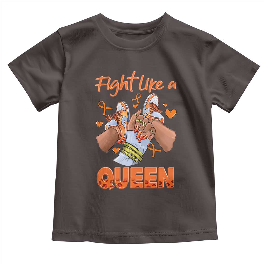 Multiple Sclerosis Awareness Toddler T Shirt Orange Ribbon Fight MS Like A Queen