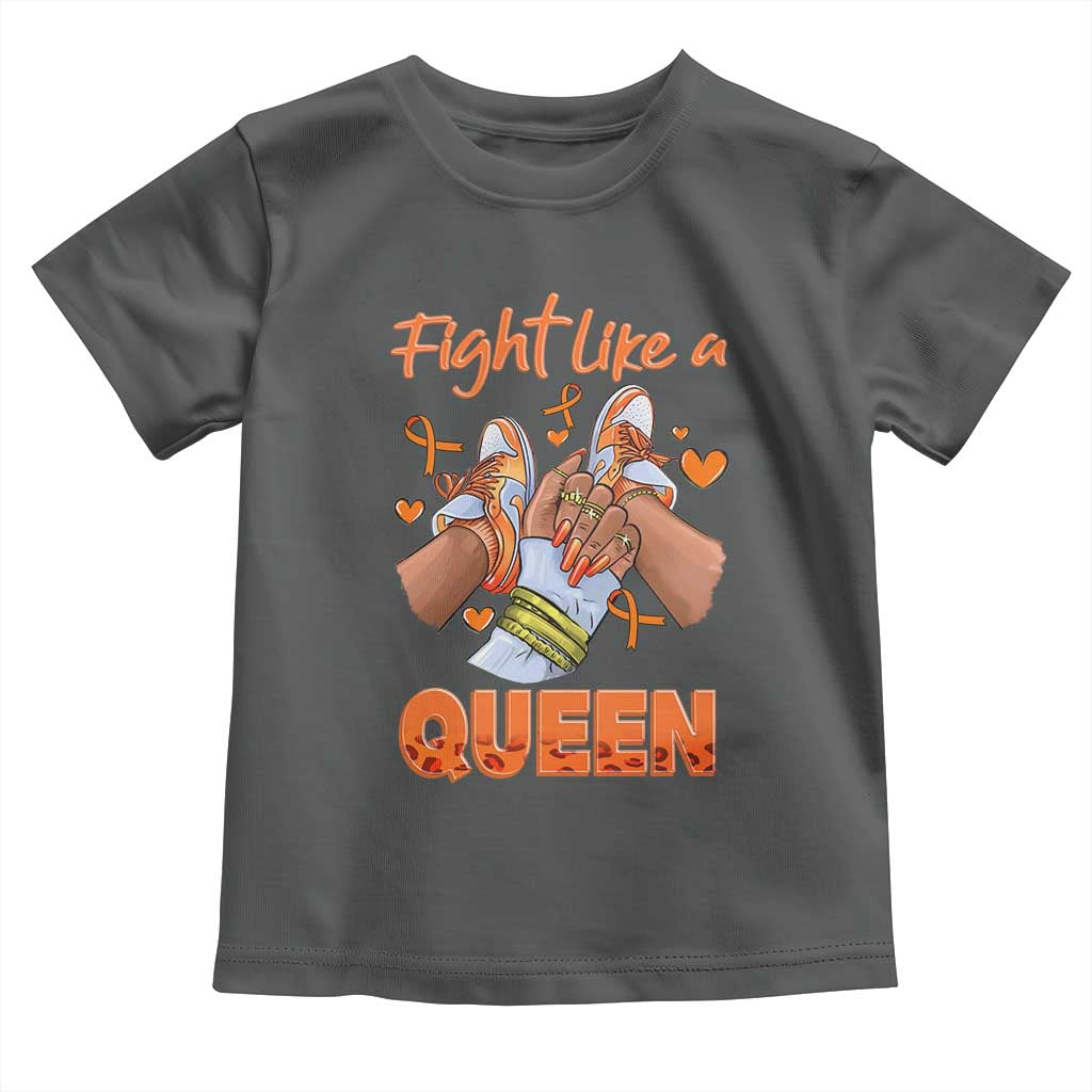 Multiple Sclerosis Awareness Toddler T Shirt Orange Ribbon Fight MS Like A Queen