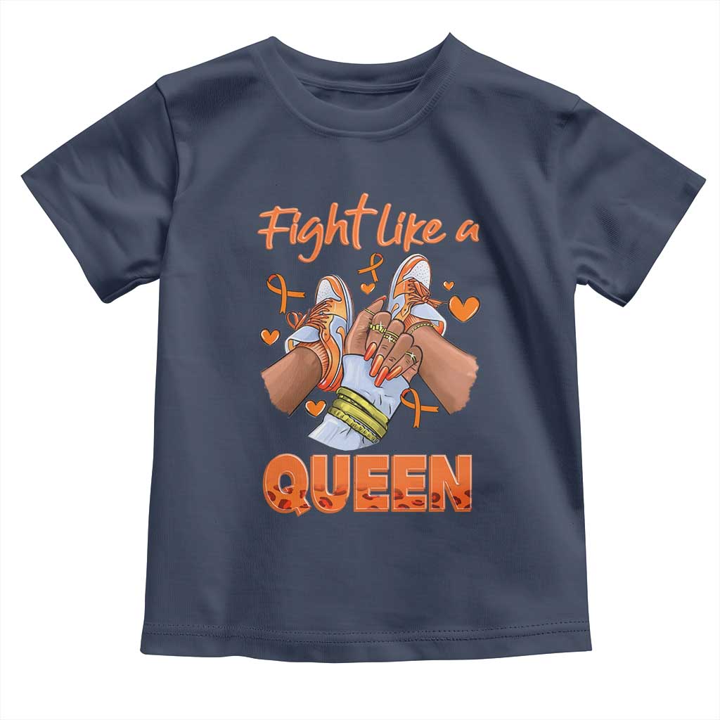 Multiple Sclerosis Awareness Toddler T Shirt Orange Ribbon Fight MS Like A Queen