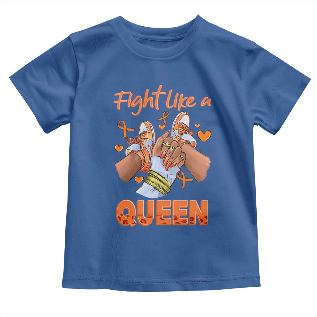 Multiple Sclerosis Awareness Toddler T Shirt Orange Ribbon Fight MS Like A Queen