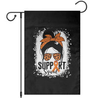Multiple Sclerosis Awareness Garden Flag Orange Ribbon Support Squad Messy Bun - Wonder Print Shop