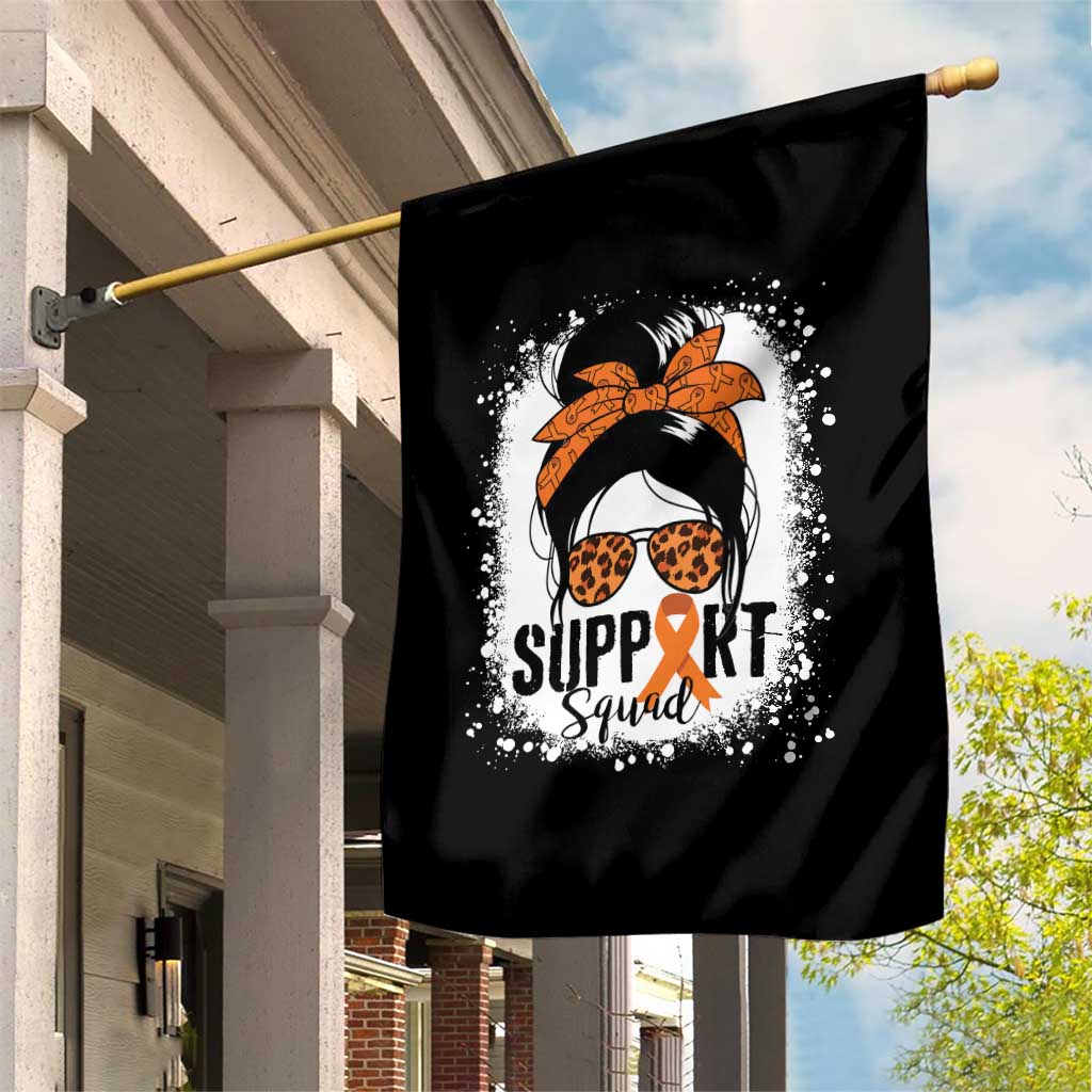 Multiple Sclerosis Awareness Garden Flag Orange Ribbon Support Squad Messy Bun - Wonder Print Shop