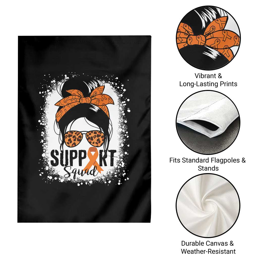 Multiple Sclerosis Awareness Garden Flag Orange Ribbon Support Squad Messy Bun - Wonder Print Shop