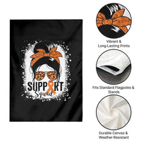 Multiple Sclerosis Awareness Garden Flag Orange Ribbon Support Squad Messy Bun - Wonder Print Shop