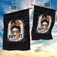 Multiple Sclerosis Awareness Garden Flag Orange Ribbon Support Squad Messy Bun - Wonder Print Shop