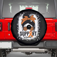 Multiple Sclerosis Awareness Spare Tire Cover Orange Ribbon Support Squad Messy Bun