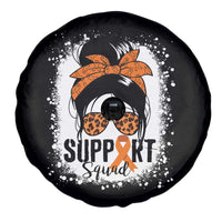 Multiple Sclerosis Awareness Spare Tire Cover Orange Ribbon Support Squad Messy Bun