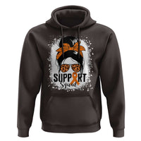 Multiple Sclerosis Awareness Hoodie Orange Ribbon Support Squad Messy Bun
