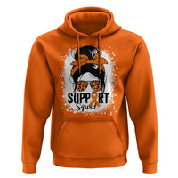 Multiple Sclerosis Awareness Hoodie Orange Ribbon Support Squad Messy Bun