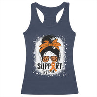 Multiple Sclerosis Awareness Racerback Tank Top Orange Ribbon Support Squad Messy Bun