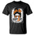 Multiple Sclerosis Awareness T Shirt Orange Ribbon Support Squad Messy Bun