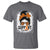 Multiple Sclerosis Awareness T Shirt Orange Ribbon Support Squad Messy Bun