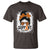 Multiple Sclerosis Awareness T Shirt Orange Ribbon Support Squad Messy Bun