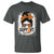 Multiple Sclerosis Awareness T Shirt Orange Ribbon Support Squad Messy Bun