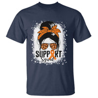 Multiple Sclerosis Awareness T Shirt Orange Ribbon Support Squad Messy Bun