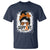 Multiple Sclerosis Awareness T Shirt Orange Ribbon Support Squad Messy Bun