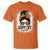 Multiple Sclerosis Awareness T Shirt Orange Ribbon Support Squad Messy Bun