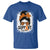 Multiple Sclerosis Awareness T Shirt Orange Ribbon Support Squad Messy Bun