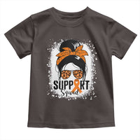 Multiple Sclerosis Awareness Toddler T Shirt Orange Ribbon Support Squad Messy Bun
