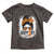 Multiple Sclerosis Awareness Toddler T Shirt Orange Ribbon Support Squad Messy Bun