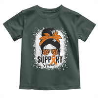 Multiple Sclerosis Awareness Toddler T Shirt Orange Ribbon Support Squad Messy Bun