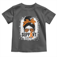 Multiple Sclerosis Awareness Toddler T Shirt Orange Ribbon Support Squad Messy Bun