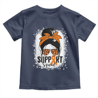 Multiple Sclerosis Awareness Toddler T Shirt Orange Ribbon Support Squad Messy Bun
