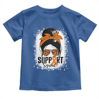 Multiple Sclerosis Awareness Toddler T Shirt Orange Ribbon Support Squad Messy Bun