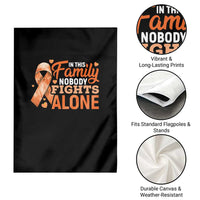 Multiple Sclerosis Awareness Garden Flag Orange Ribbon In This Family Nobody Fights Alone - Wonder Print Shop