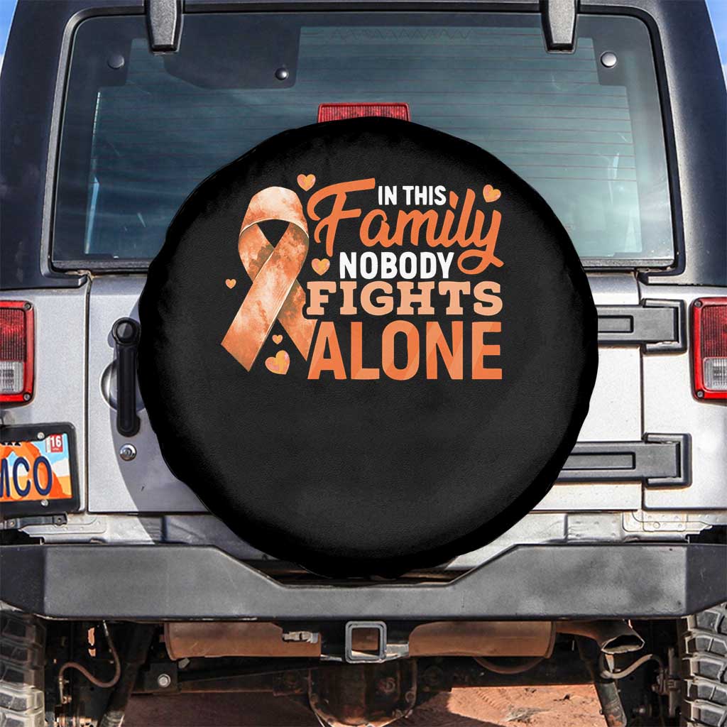 Multiple Sclerosis Awareness Spare Tire Cover Orange Ribbon In This Family Nobody Fights Alone