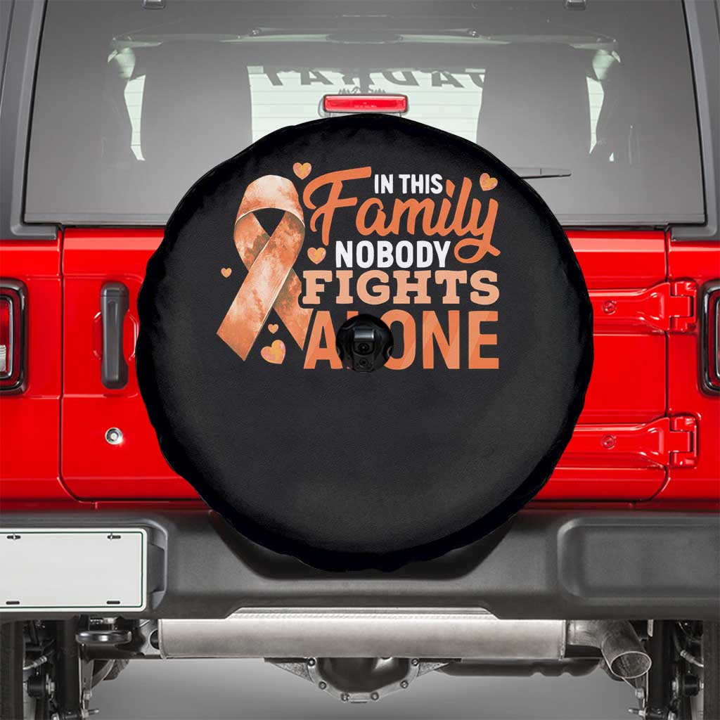 Multiple Sclerosis Awareness Spare Tire Cover Orange Ribbon In This Family Nobody Fights Alone