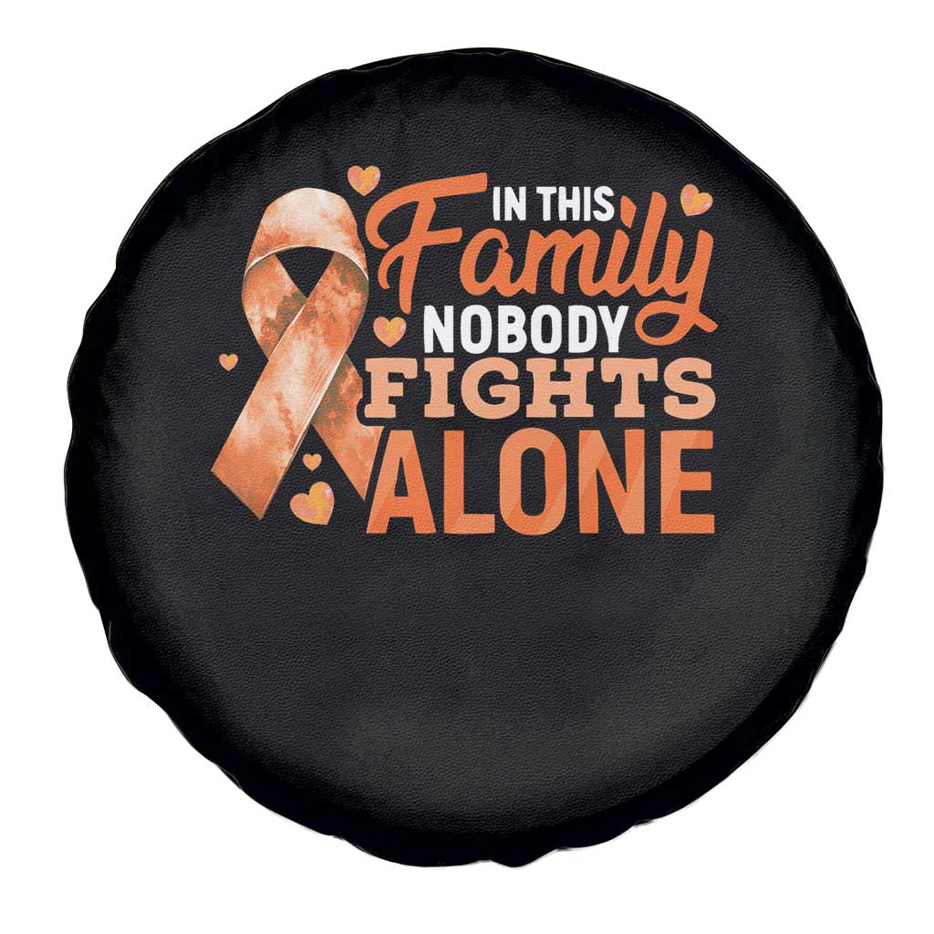 Multiple Sclerosis Awareness Spare Tire Cover Orange Ribbon In This Family Nobody Fights Alone