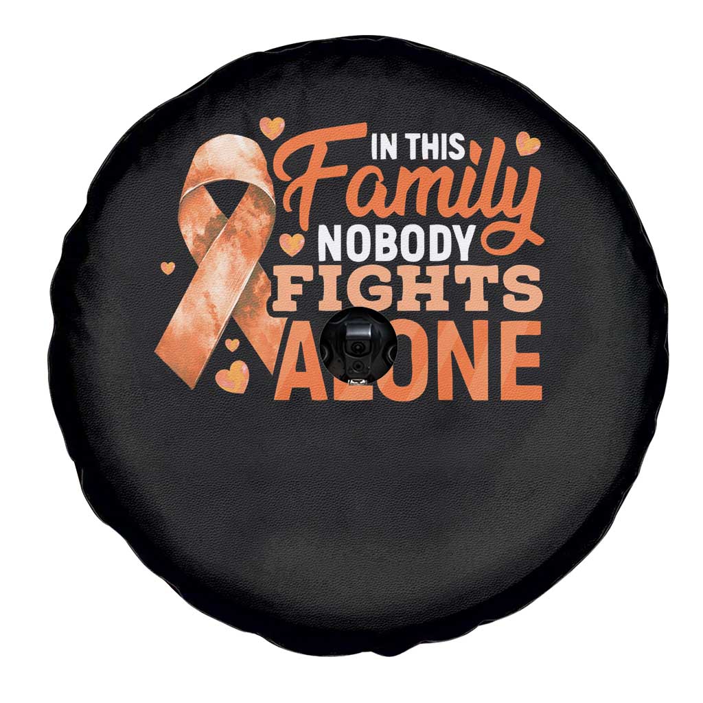 Multiple Sclerosis Awareness Spare Tire Cover Orange Ribbon In This Family Nobody Fights Alone