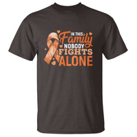 Multiple Sclerosis Awareness T Shirt Orange Ribbon In This Family Nobody Fights Alone