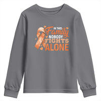 Multiple Sclerosis Awareness Youth Sweatshirt Orange Ribbon In This Family Nobody Fights Alone