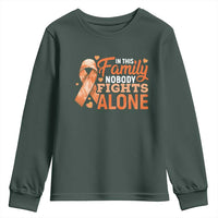 Multiple Sclerosis Awareness Youth Sweatshirt Orange Ribbon In This Family Nobody Fights Alone